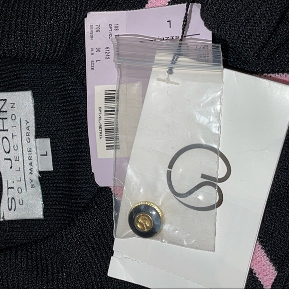 NWT St. John Collection by Mary Grey Black Button Down Jacket Women Size L - Picture 6 of 7